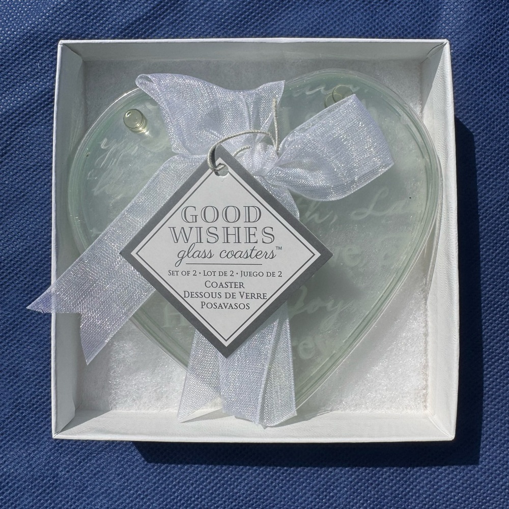 Bridal Coasters set of two heart shaped